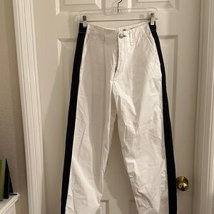 Rag & bone White Pants with Black Stripes